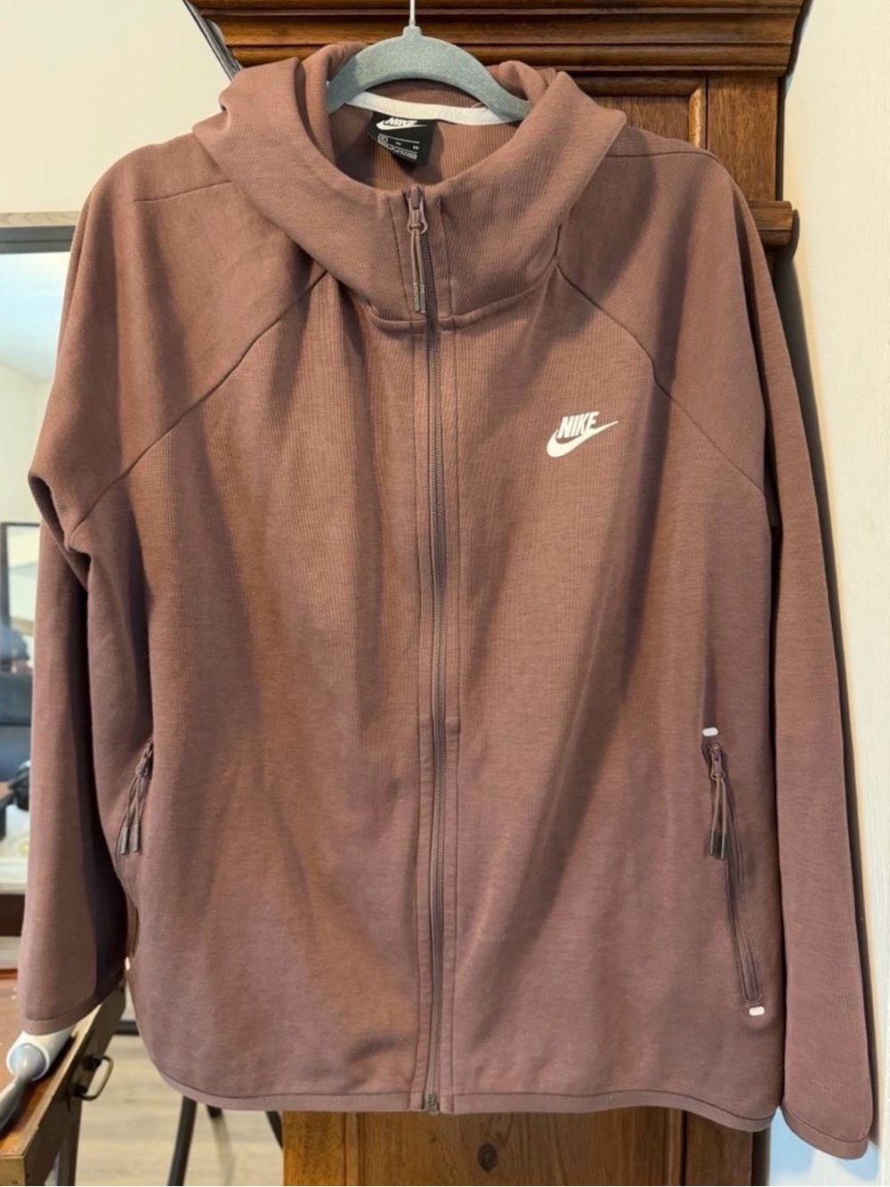 Nike Women's Zip-Up Hoodie Jacket - Mauve Brown
